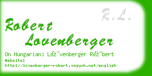 robert lovenberger business card